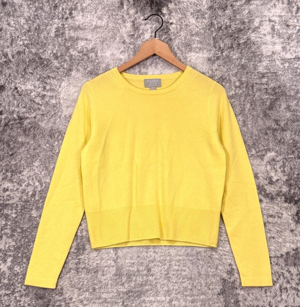 PURE Collection Sweater 6 Womens 100% Cashmere Knit Long Sleeve Pullover